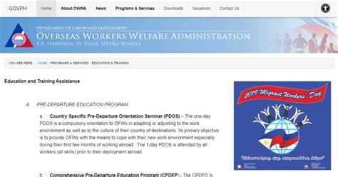Scholarship for Dependents – Overseas Workers Welfare Administration.